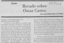 Recado sobre Oscar Castro
