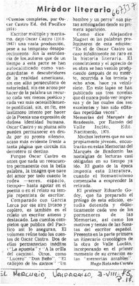 Mirador literario  [artículo] Hugo Rolando Cortés.