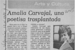 Amalia Carvajal, una poetisa trasplantada  [artículo] Aba.
