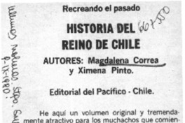 Historia del reino de Chile.  [artículo]