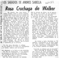 Rosa Cruchaga de Walker.  [artículo]