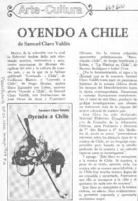 Oyendo a Chile.  [artículo]