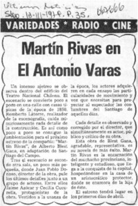 Martín Rivas en el Antonio Varas.  [artículo]