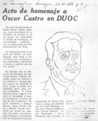 Acto de homenaje a Oscar Castro en DUOC.