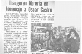 Inauguran librería en homenaje a Oscar Castro.
