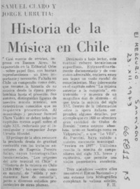 Historia de la música en Chile  [artículo] F. H.