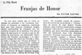 Franjas de honor  [artículo] Víctor Castro.