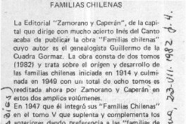 Familias chilenas  [artículo] Antonio Cárdenas Tabies.