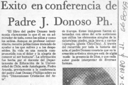 Éxito en conferencia de Padre J. Donoso Ph.