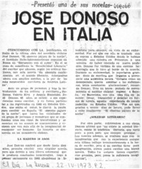 José Donoso en Italia.  [artículo]