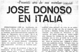 José Donoso en Italia.  [artículo]