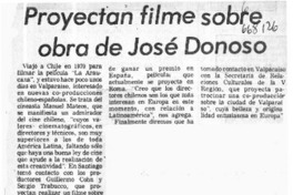Proyectan filme sobre obra de José Donoso.  [artículo]