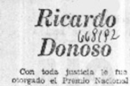 Ricardo Donoso.  [artículo]