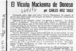 El Vicuña Mackenna de Donoso  [artículo] Carlos Ruiz-Tagle.