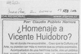 ¿Homenaje a Vicente Huidobro?