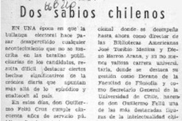 Dos sabios chilenos  [artículo] Clodomiro Almeyda.