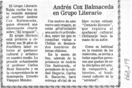Andrés Cox Balmaceda en grupo literario.