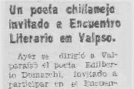 Un Poeta chillanejo invitado a encuentro literario en Valpso.