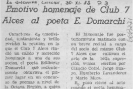 Emotivo homenaje de Club 7 Alces al poeta E. Domarchi.