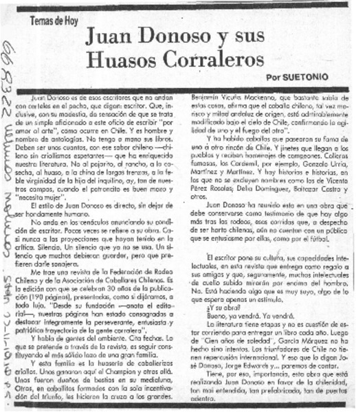 Juan Donoso y sus huasos corraleros