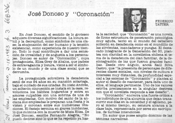 José Donoso y "Coronación"