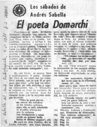 El poeta Domarchi  [artículo] Andrés Sabella.