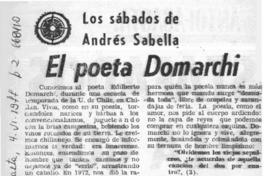El poeta Domarchi  [artículo] Andrés Sabella.