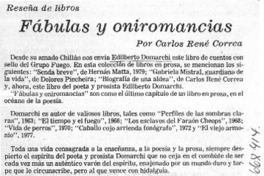 Fábulas y oniromancias  [artículo] Carlos René Correa.
