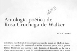 Antología poética de Rosa Cruchaga de Walker