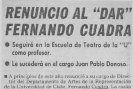 Renunció al "DAR" Fernando Cuadra.