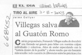 Villegas salva al Guatón Romo