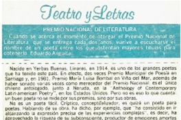 Premio Nacional de Literatura.
