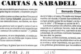 Cartas a Sabadell