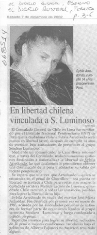 En libertad chilena vinculada a S. Luminoso.