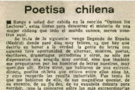 Poetisa chilena