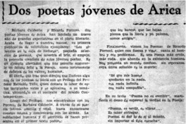 Dos poetas jóvenes de Arica
