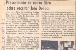 Presentación de nuevo libro sobre escritor José Donoso.