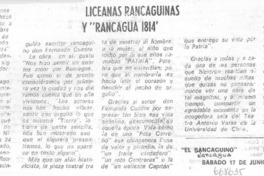 Liceanas rancaguinas y "Rancagua 1814".