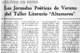 Las jornadas poéticas de verano del Taller Literario "Altamarea"