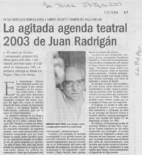 La agitada agenda teatral 2003 de Juan Radrigán.