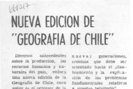 Nueva edición de "Geografía de Chile".