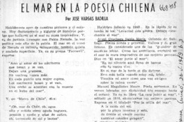 El mar en la poesía chilena  [artículo] José Vargas Badilla.