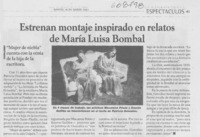 Estrenan montaje inspirado en relatos de María Luisa Bombal.