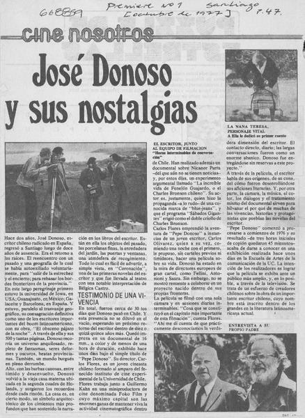 José Donoso y sus nostalgias.
