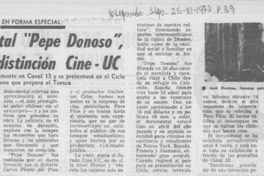 Documental "Pepe Donoso", obtuvo distinción Cine-UC.
