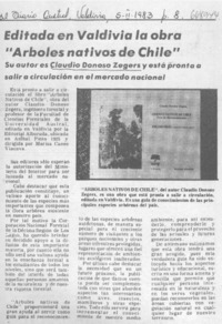 Editada en Valdivia la obra "Arboles nativos de Chile".