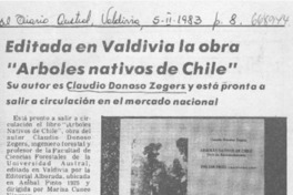 Editada en Valdivia la obra "Arboles nativos de Chile".