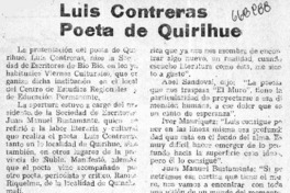 Luis Contreras poeta de Quirihue.  [artículo]