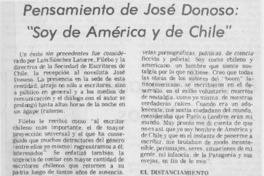 Pensamiento de José Donoso: "Soy de América y de Chile".