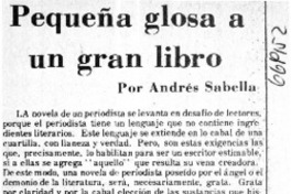 Pequeña glosa a un gran libro  [artículo] Andrés Sabella.